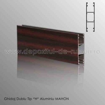 Ghidaje rulouri exterioare aluminiu aplicate duble tip “H” mahon